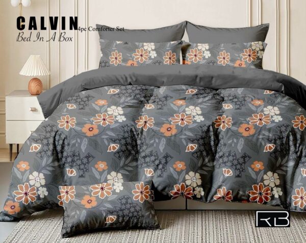 Grey Color Cotton Bedsheet + AC Blanket 4 pcs Combo Pack