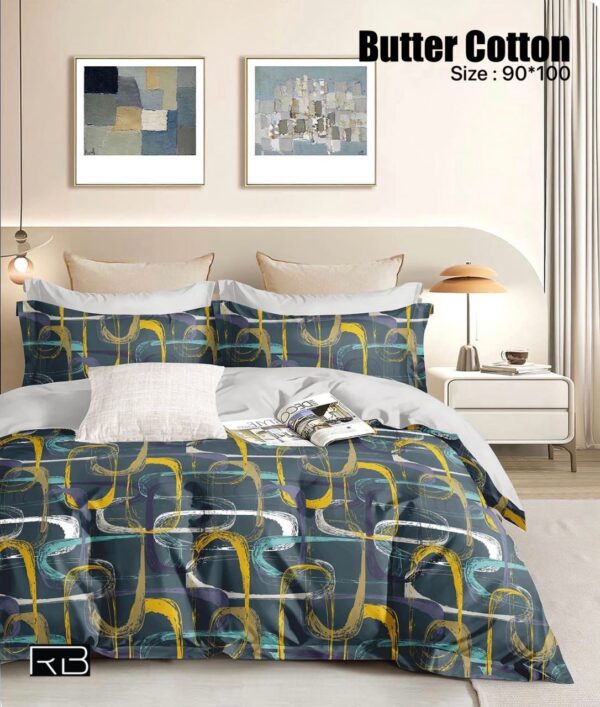 BLUE COLOR BUTTER COTTON BEDSHEET BY AS🔥