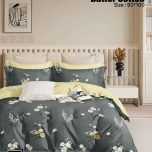LIGHT GREY COLOR BUTTER COTTON BEDSHEET BY AS🔥