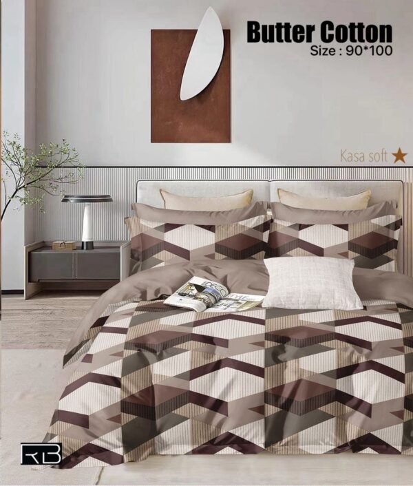LIGHT BROWN COLOR BUTTER COTTON BEDSHEET BY AS🔥