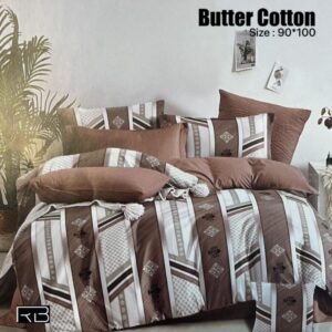 BROWN & WHITE BUTTER COTTON BEDSHEET BY AS🔥