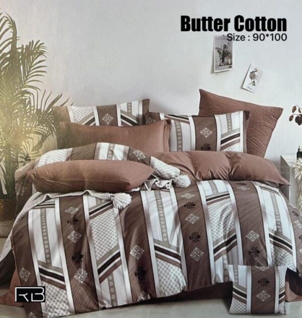 BROWN & WHITE BUTTER COTTON BEDSHEET BY AS🔥