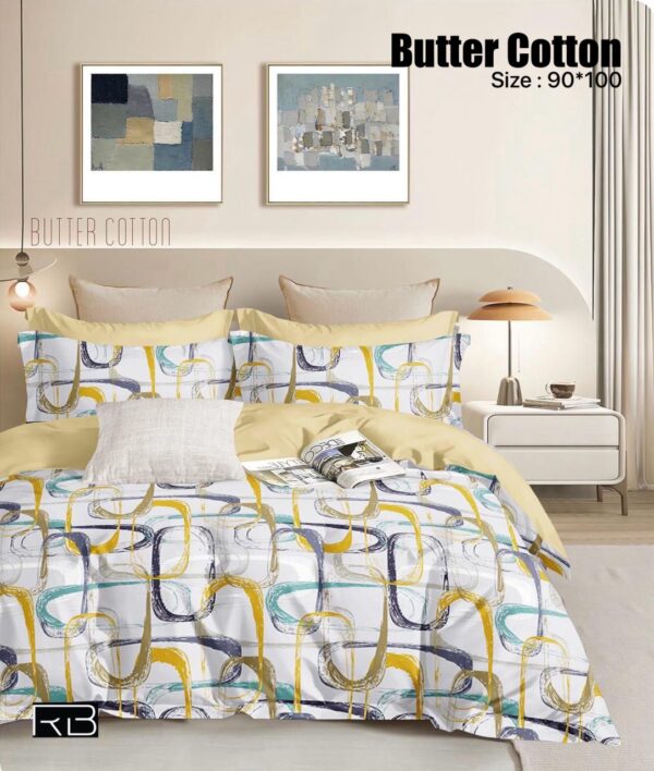 YELLOW & WHITE COLOR BUTTER COTTON BEDSHEET BY AS🔥