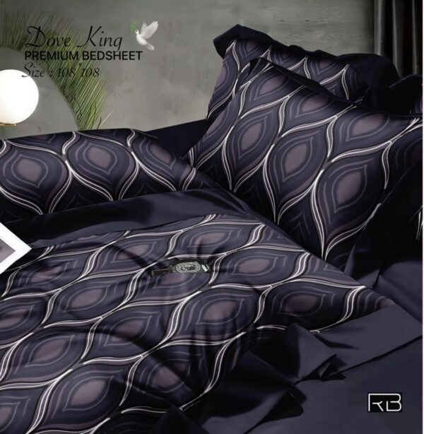 DARK BLUE DOVE KING COTTON BEDSHEET BY AS