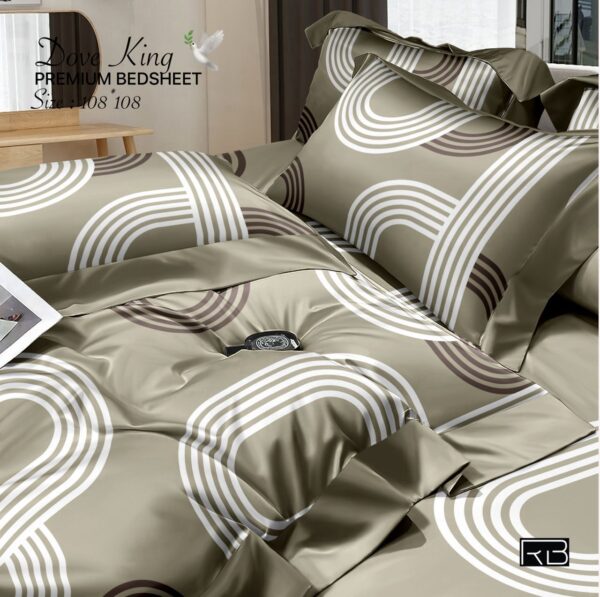 LIGHT GREEN DOVE KING COTTON BEDSHEET BY AS