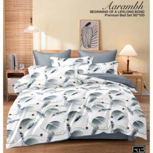 GREY COLOR AARAMBH QUEEN BEDSHEET BY AS🔥