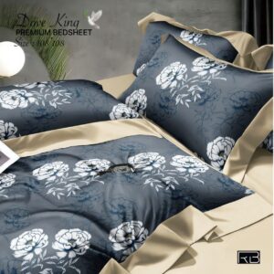 BLUE COLOR WITH FLOWER DOVE KING COTTON BEDSHEET BY AS