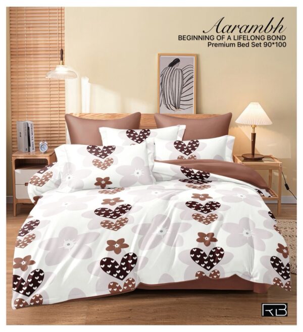 WHITE WITH FLOWER PRINT AARAMBH QUEEN BEDSHEET BY AS🔥