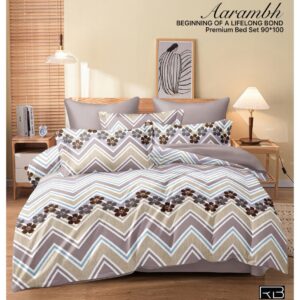 GREY & WHITE COLOR AARAMBH QUEEN BEDSHEET BY AS🔥
