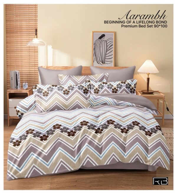 GREY & WHITE COLOR AARAMBH QUEEN BEDSHEET BY AS🔥
