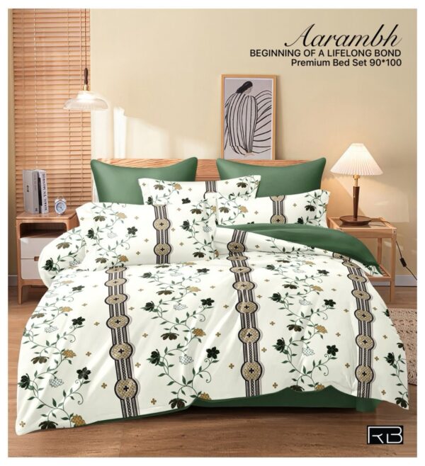 WHITE COLOR WITH FLOWER PRINT AARAMBH QUEEN BEDSHEET BY AS🔥