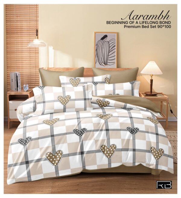 SKIN & WHITE COLOR  AARAMBH QUEEN BEDSHEET BY AS🔥