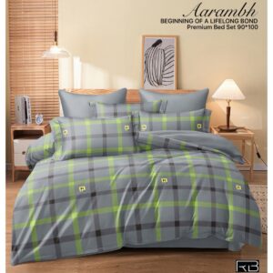 GREY COLOR AARAMBH QUEEN BEDSHEET BY AS🔥