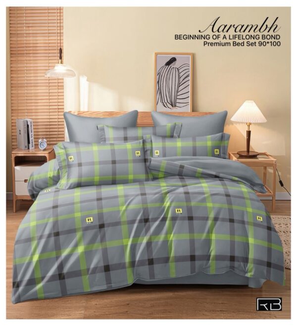 GREY COLOR AARAMBH QUEEN BEDSHEET BY AS🔥