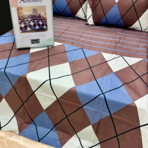 WHITE & BROWN COLOR AARAMBH QUEEN BEDSHEET BY AS🔥