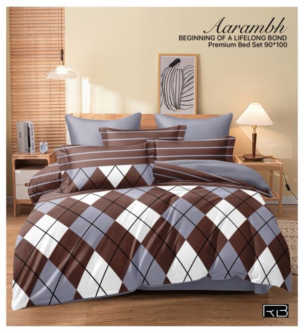 GREY & BLUE COLOR AARAMBH QUEEN BEDSHEET BY AS🔥