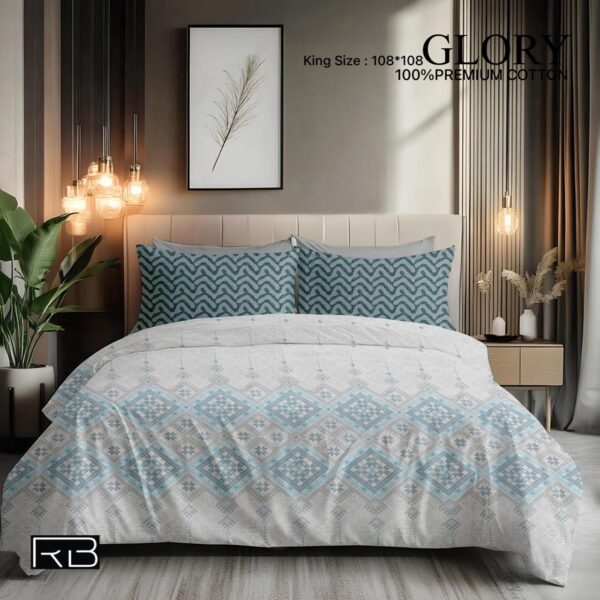 100% Cotton Tropical Garden 120 TC King Sheet Set - Midnight Indigo