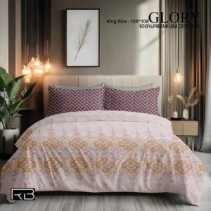 100% Cotton Heritage 180 TC Percale Print King Flat Sheet Set - Golden Yellow
