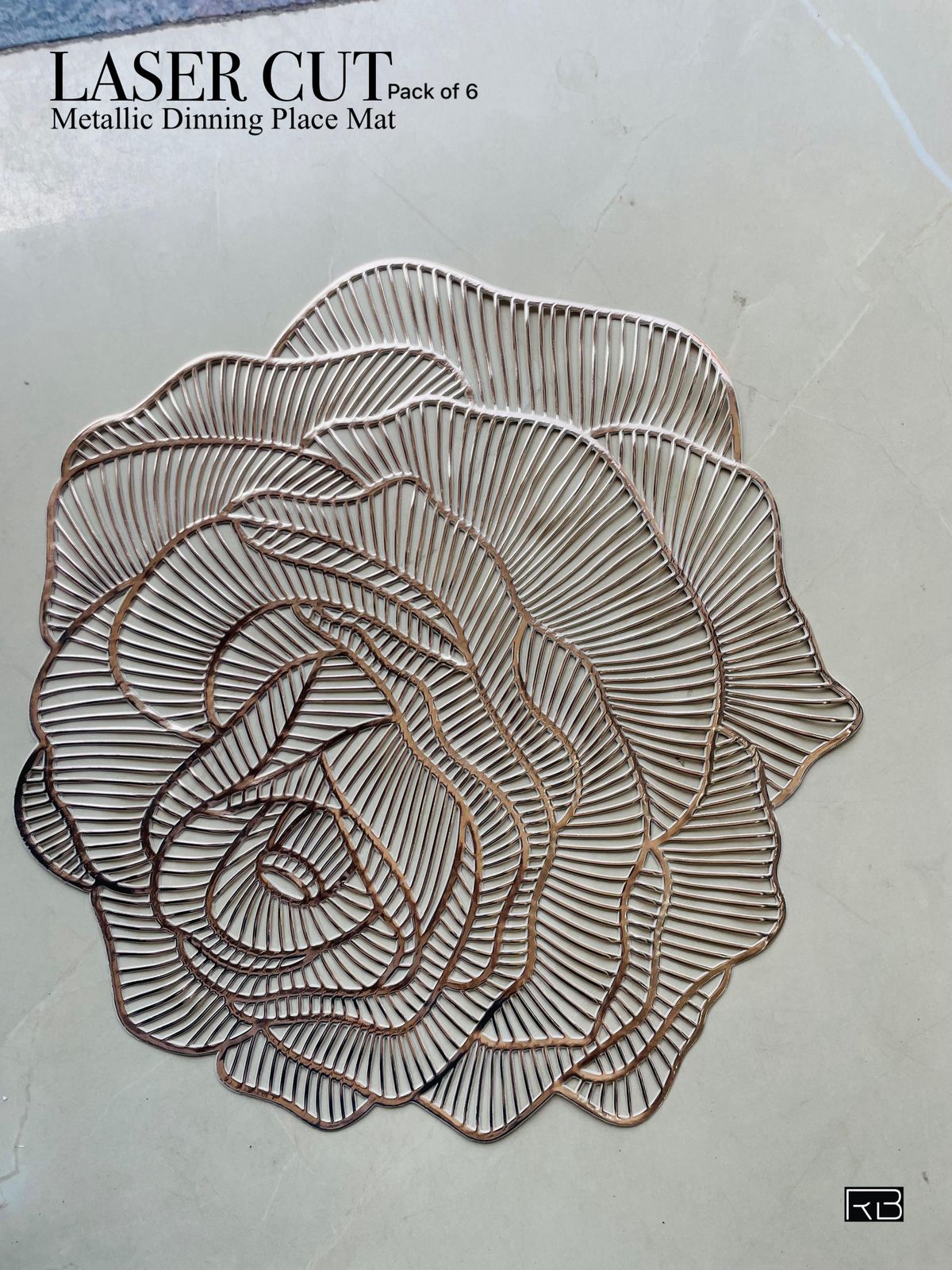 GOLDEN ROSE PETAL QUEEN DINING MATS BY AS